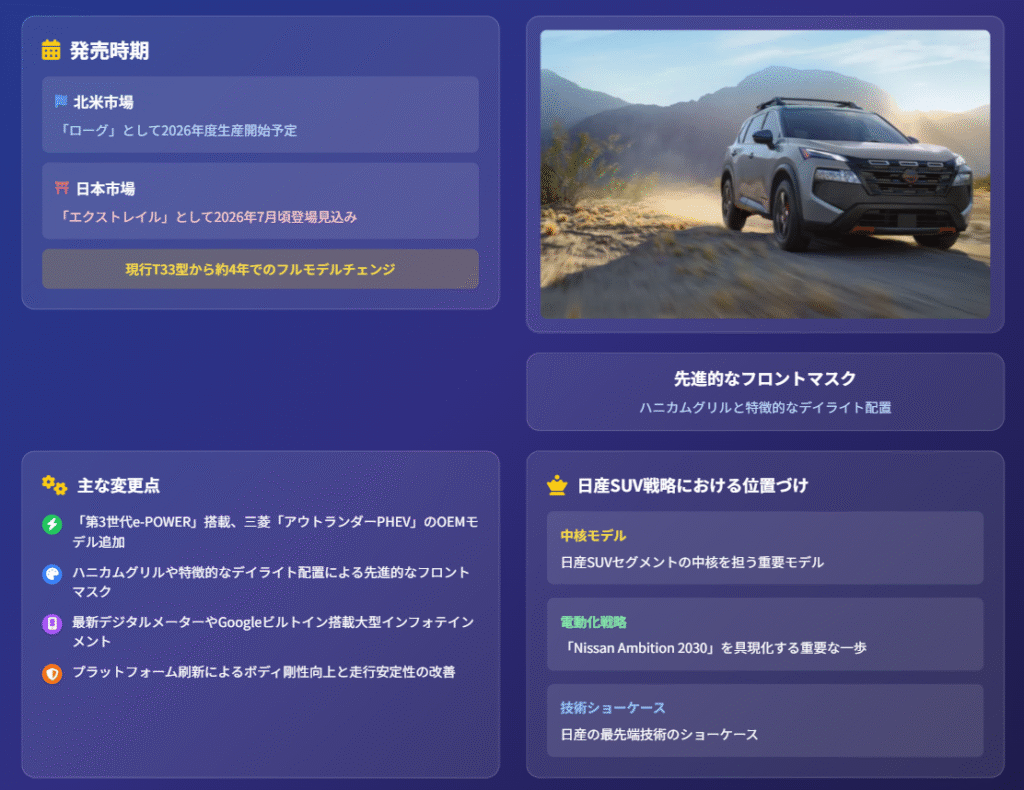 新型エクストレイル フルモデルチェンジ