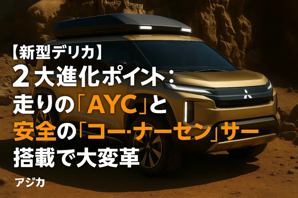 【新型デリカ】2大進化ポイント:走りの「AYC」と安全の「コーナーセンサー」搭載で大変革